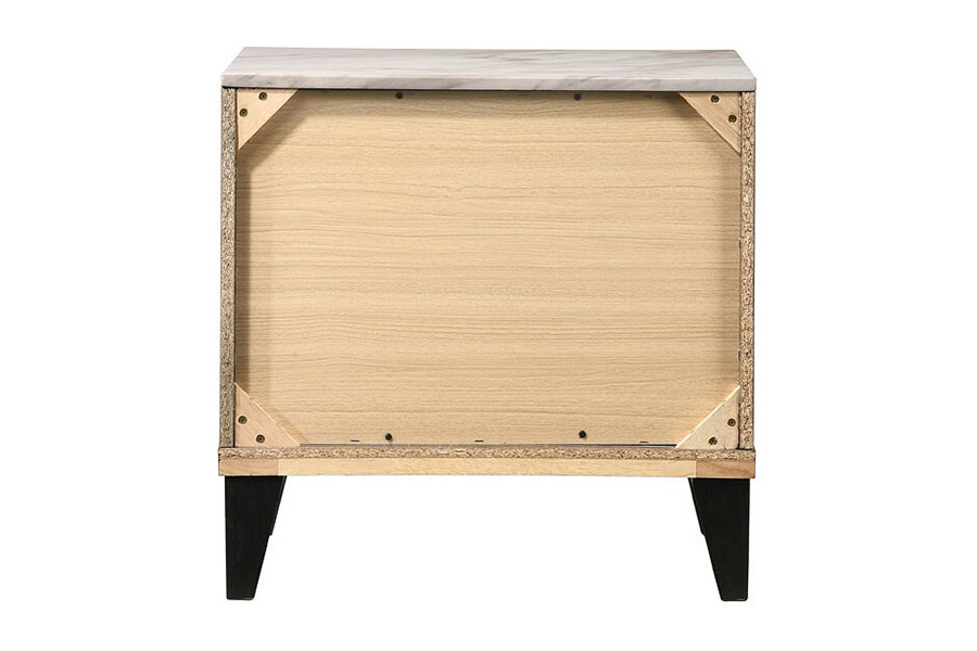 ACME - Avantika Nightstand in Faux Marble Top/Rustic Gray Oak