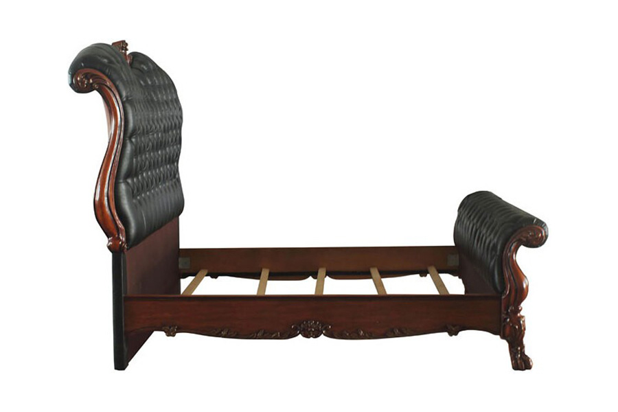 ACME Dresden Sleigh Bed - Cherry Oak, Queen Size