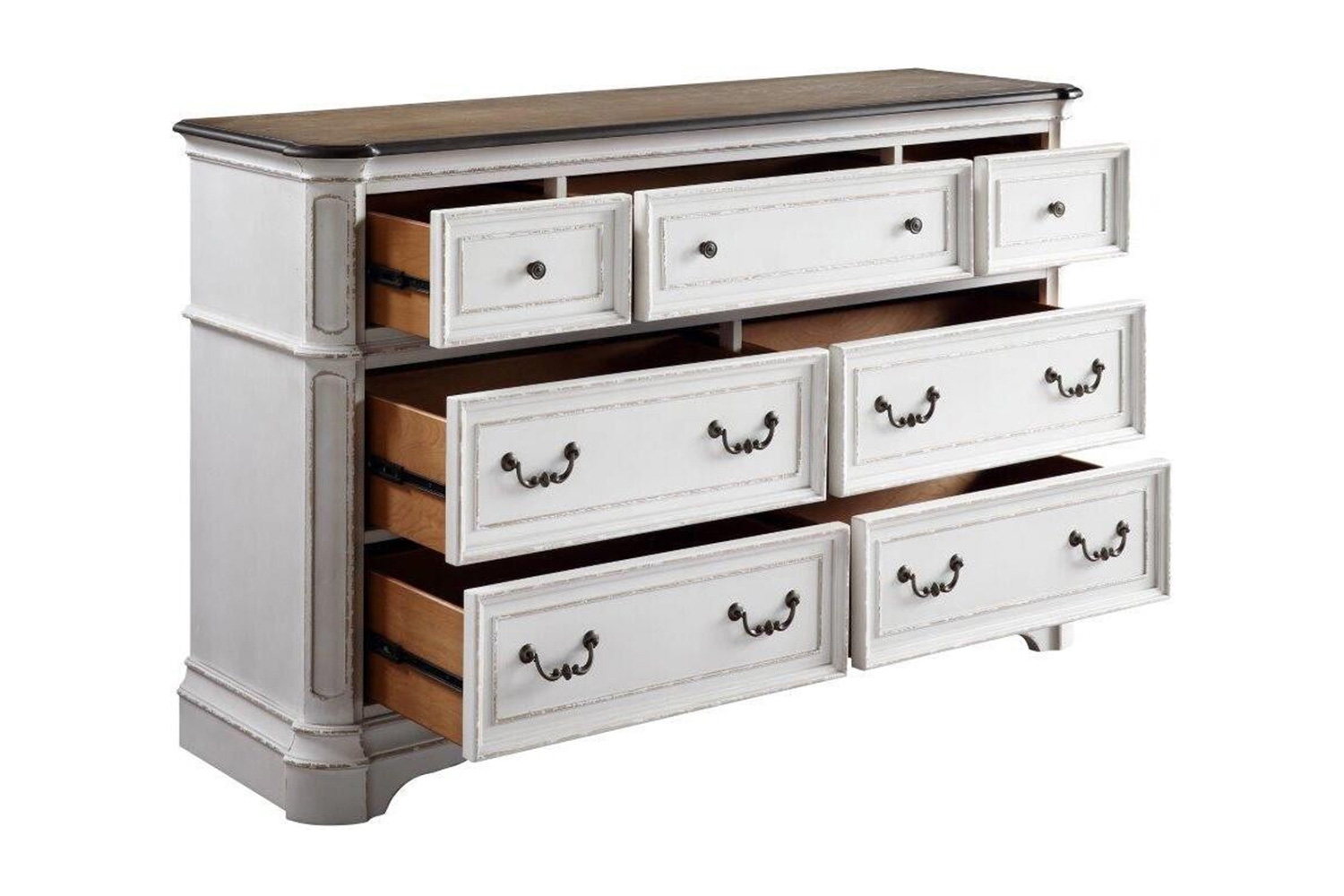 ACME - Florian Dresser in Antique White/Oak
