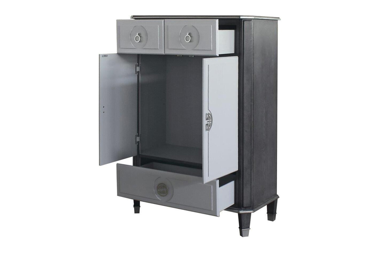 ACME - House Beatrice Chest in Charcoal/Light Gray
