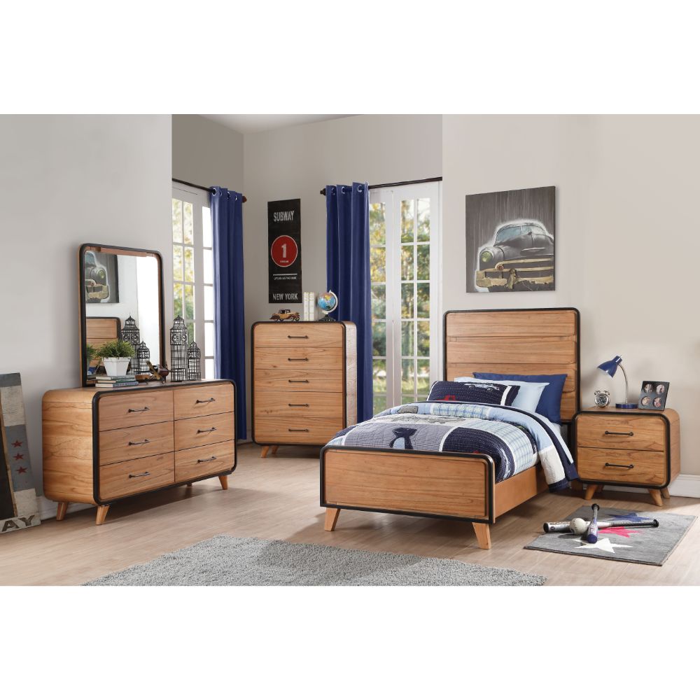 ACME - Carla Mirror in Oak/Black