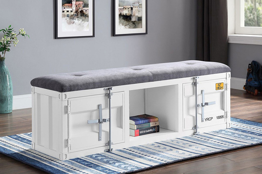 ACME Cargo Youth Storage Bench - White