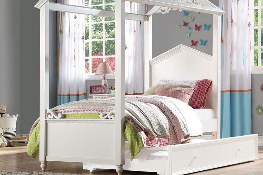 ACME Rapunzel Twin Bed - White