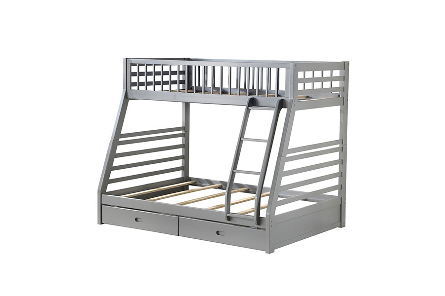 ACME Jason Twin/Full Bunk Bed with Storage - Gray