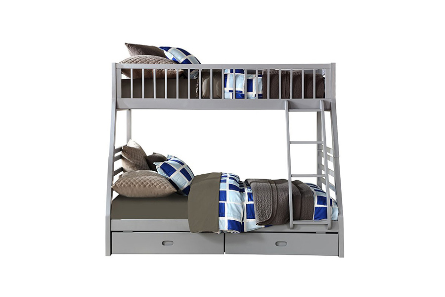 ACME Jason Twin/Full Bunk Bed with Storage - Gray