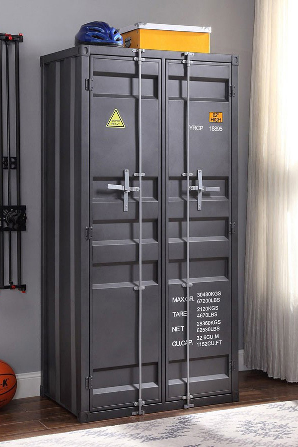 ACME Cargo Youth Double Door Wardrobe - Gunmetal