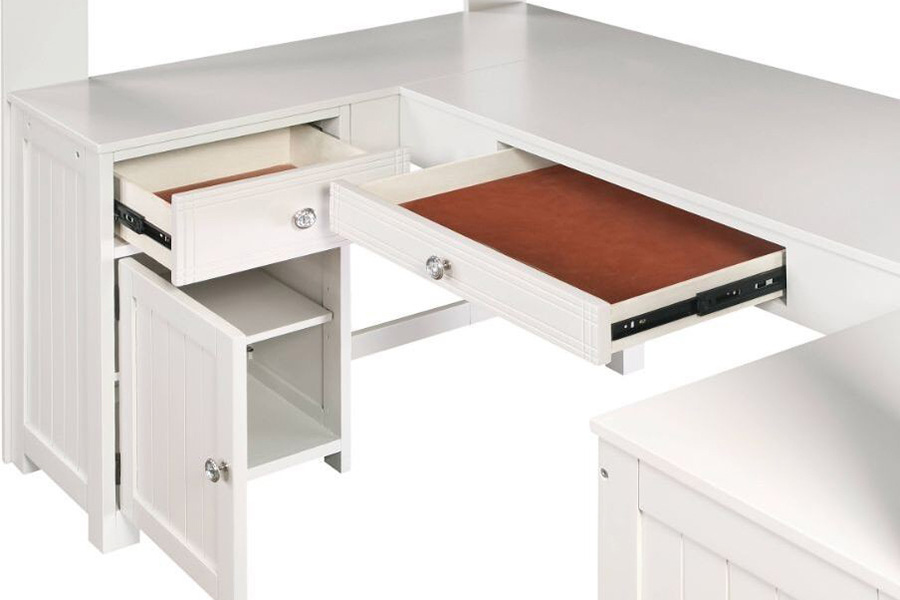 ACME - Ambar Twin Loft Bed with Desk/Bookcase/Chest in Light Gray
