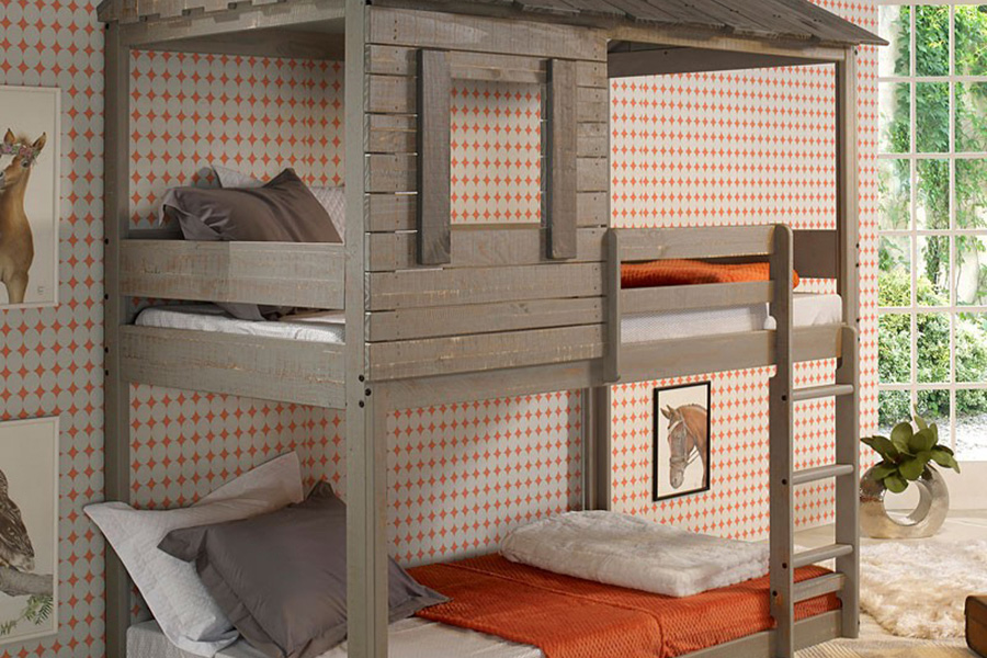 ACME Darlene Twin over Twin Bunk Bed - Rustic Gray