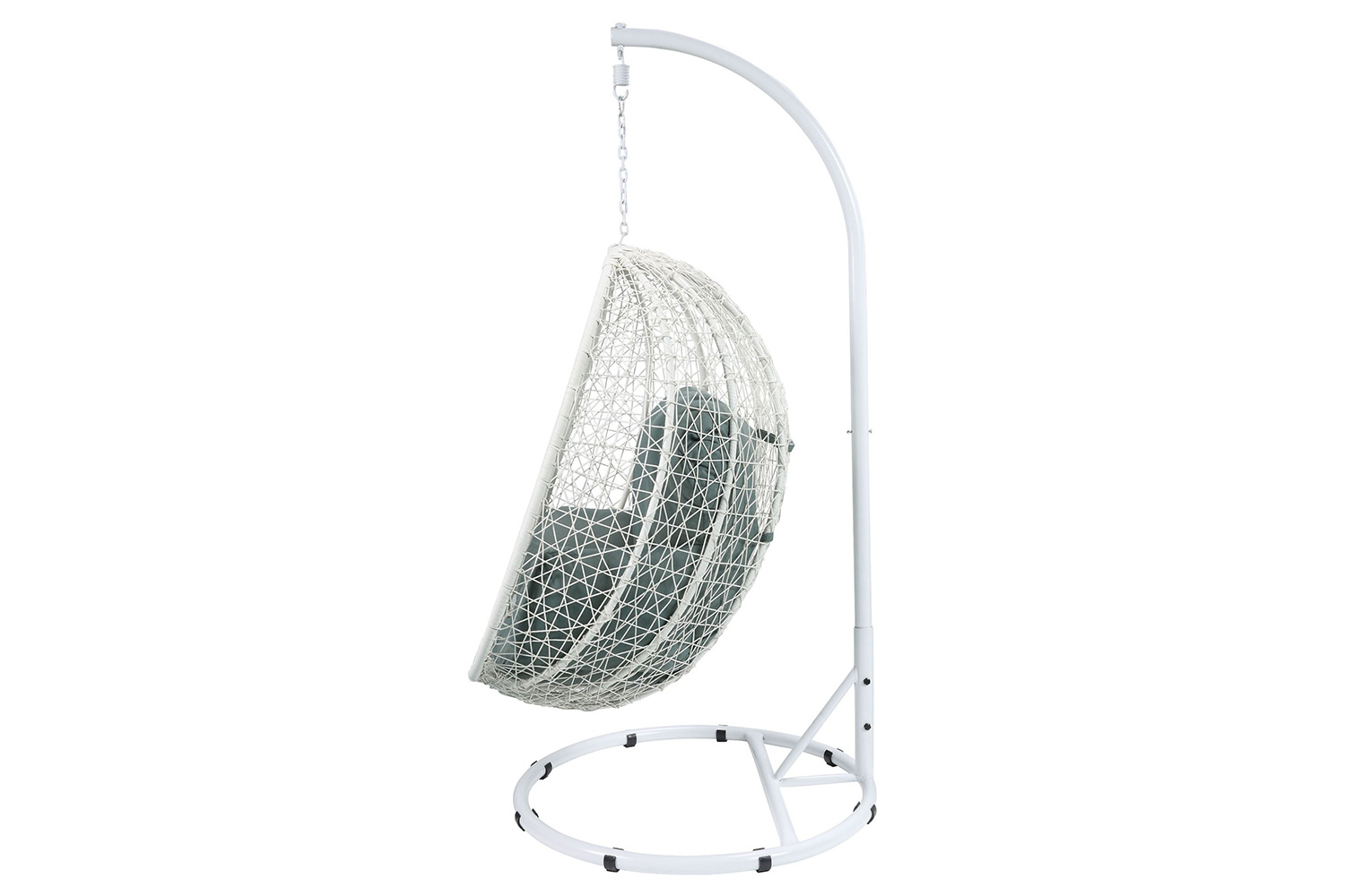 ACME Simona Patio Swing Chair with Stand - Wicker White