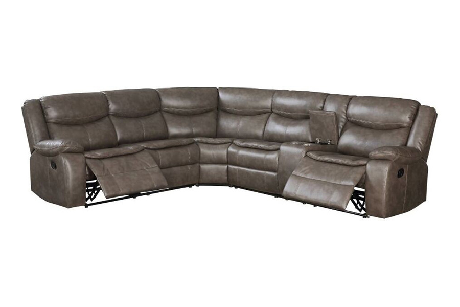 ACME Tavin Motion Sectional Sofa - Taupe Leather