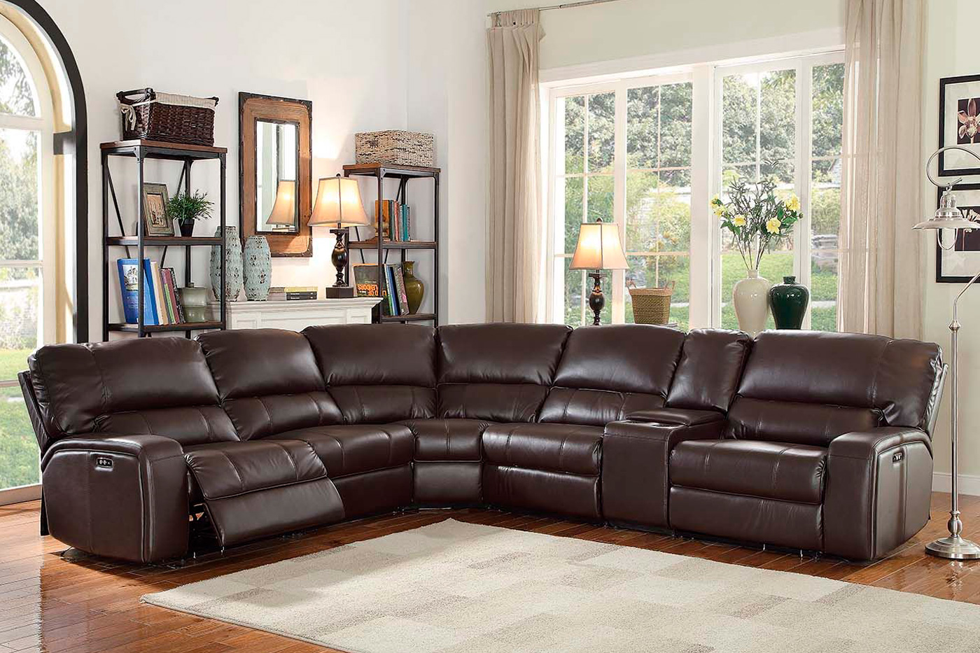ACME Saul Sectional Sofa - Espresso Leather