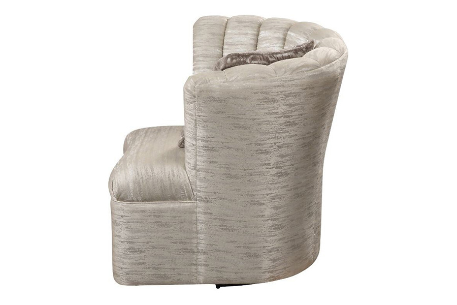 ACME - Athalia Swivel Chair with Pillow in Shimmering Pearl