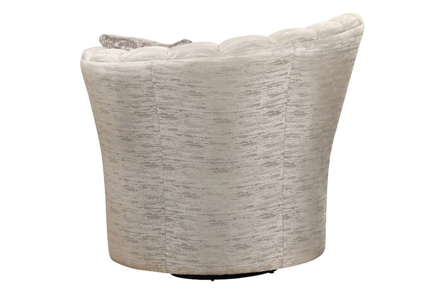 ACME - Athalia Swivel Chair with Pillow in Shimmering Pearl