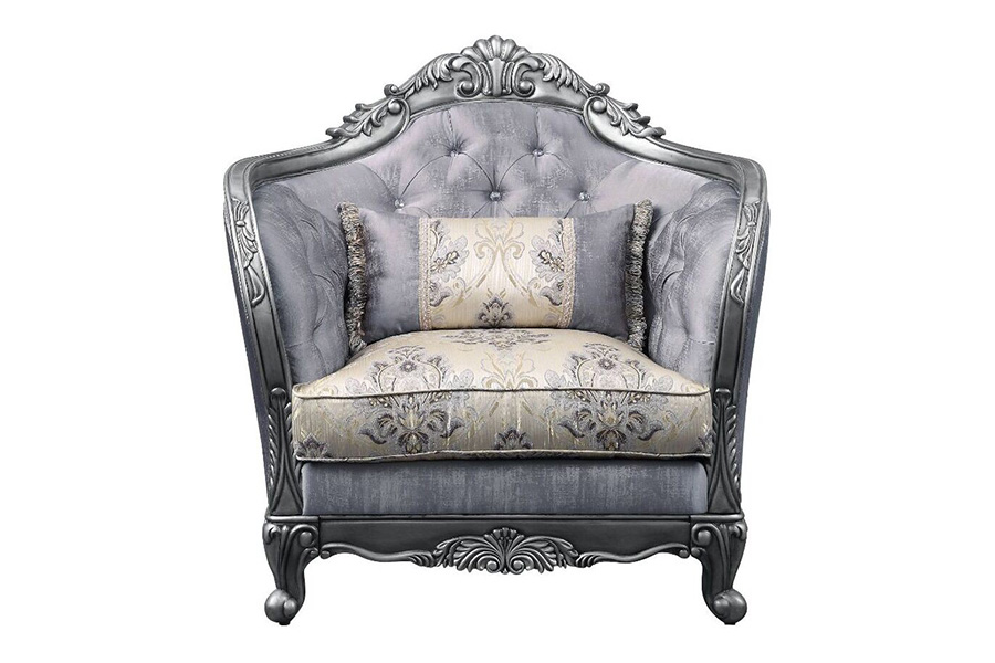 ACME - Ariadne Chair with Pillow in Platinum