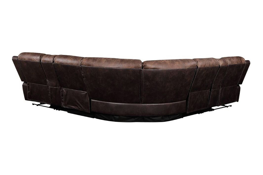 ACME - Jaylen Motion Sectional Sofa in Toffee/Espresso Polished Microfiber