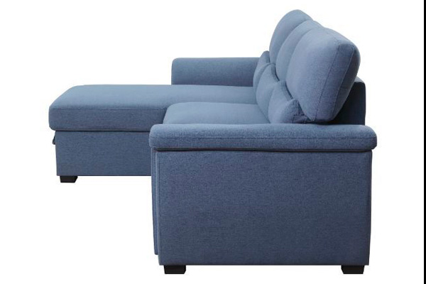ACME - Haruko Reversible Sectional Sofa with Sleeper & Storage in Blue