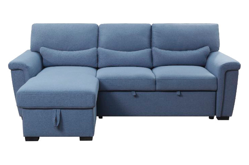 ACME - Haruko Reversible Sectional Sofa with Sleeper & Storage in Blue