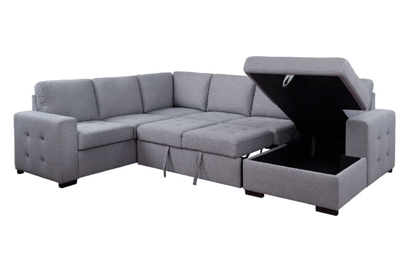 ACME - Nardo Sectional Sofa with Storage in Gray