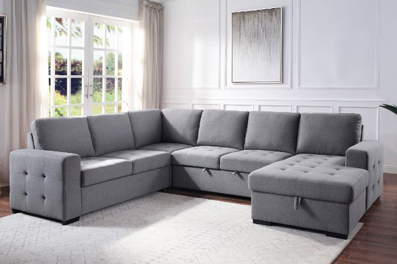 ACME - Nardo Sectional Sofa with Storage in Gray