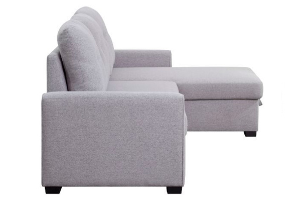 ACME - Amboise Reversible Sectional Sofa with Sleeper/Storage in Light Gray