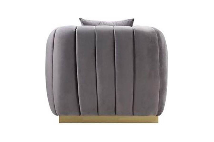 ACME - Elchanon Chair with Pillow in Gray/Gold
