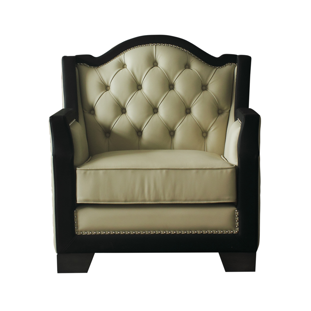 ACME - House Beatrice Chair with Pillow in Beige /Black/Charcoal