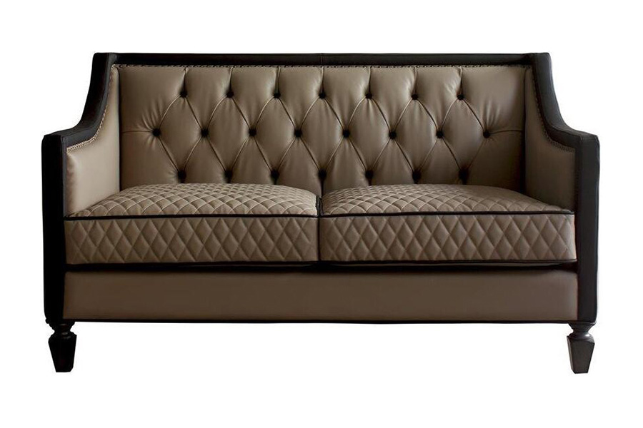 ACME - House Beatrice Loveseat with 3 Pillows in Tan/Black/Charcoal