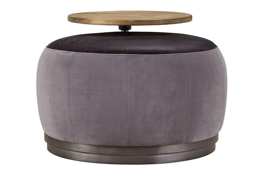 ACME - Decapree Ottoman in Antique Slate/Gray