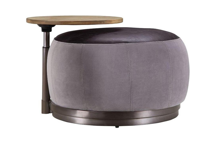 ACME - Decapree Ottoman in Antique Slate/Gray