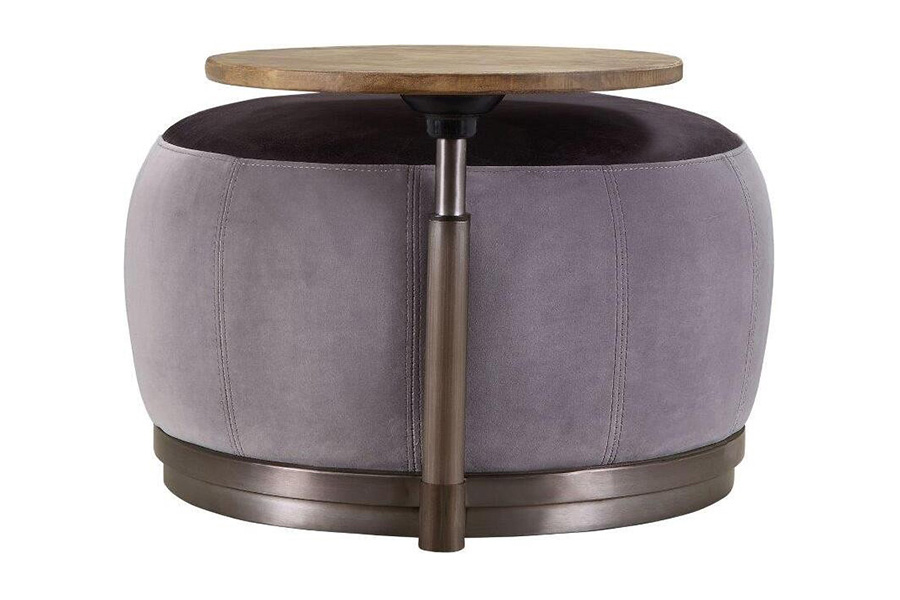 ACME - Decapree Ottoman in Antique Slate/Gray