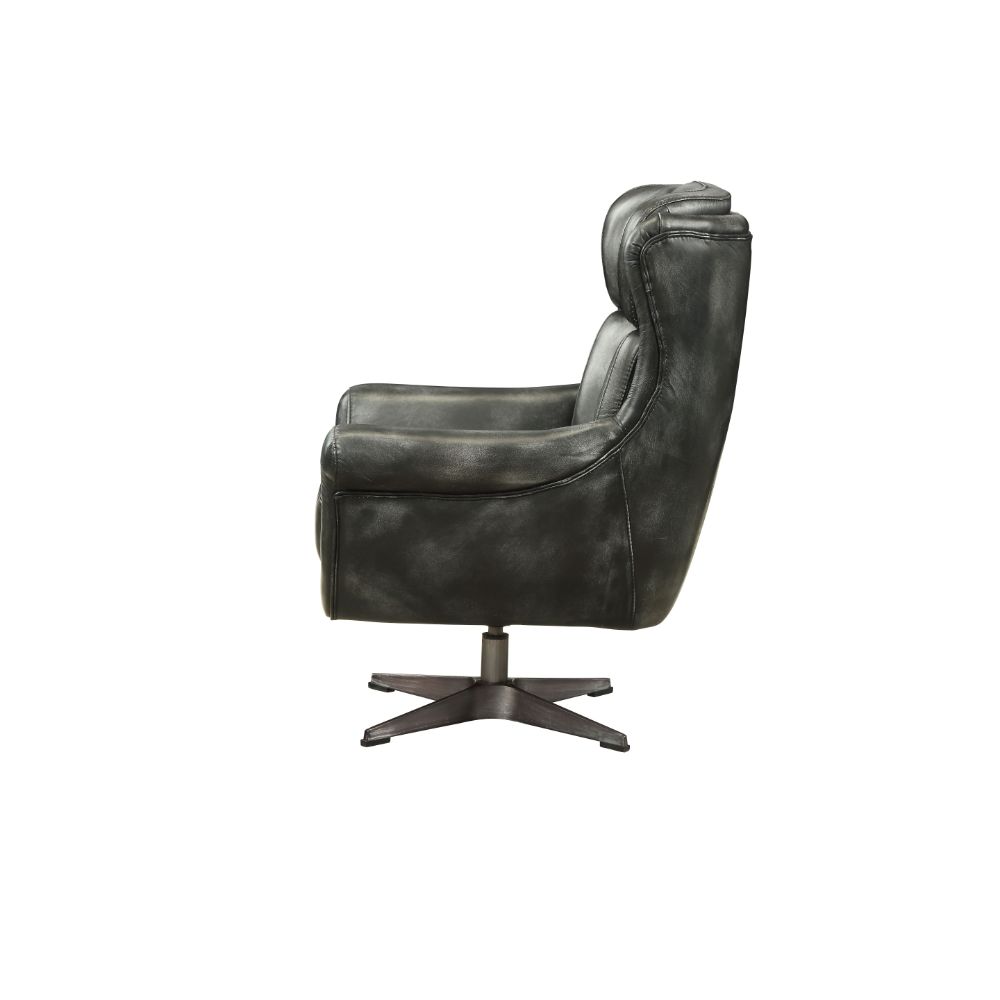ACME - Asotin Accent Chair with Swivel in Vintage Black