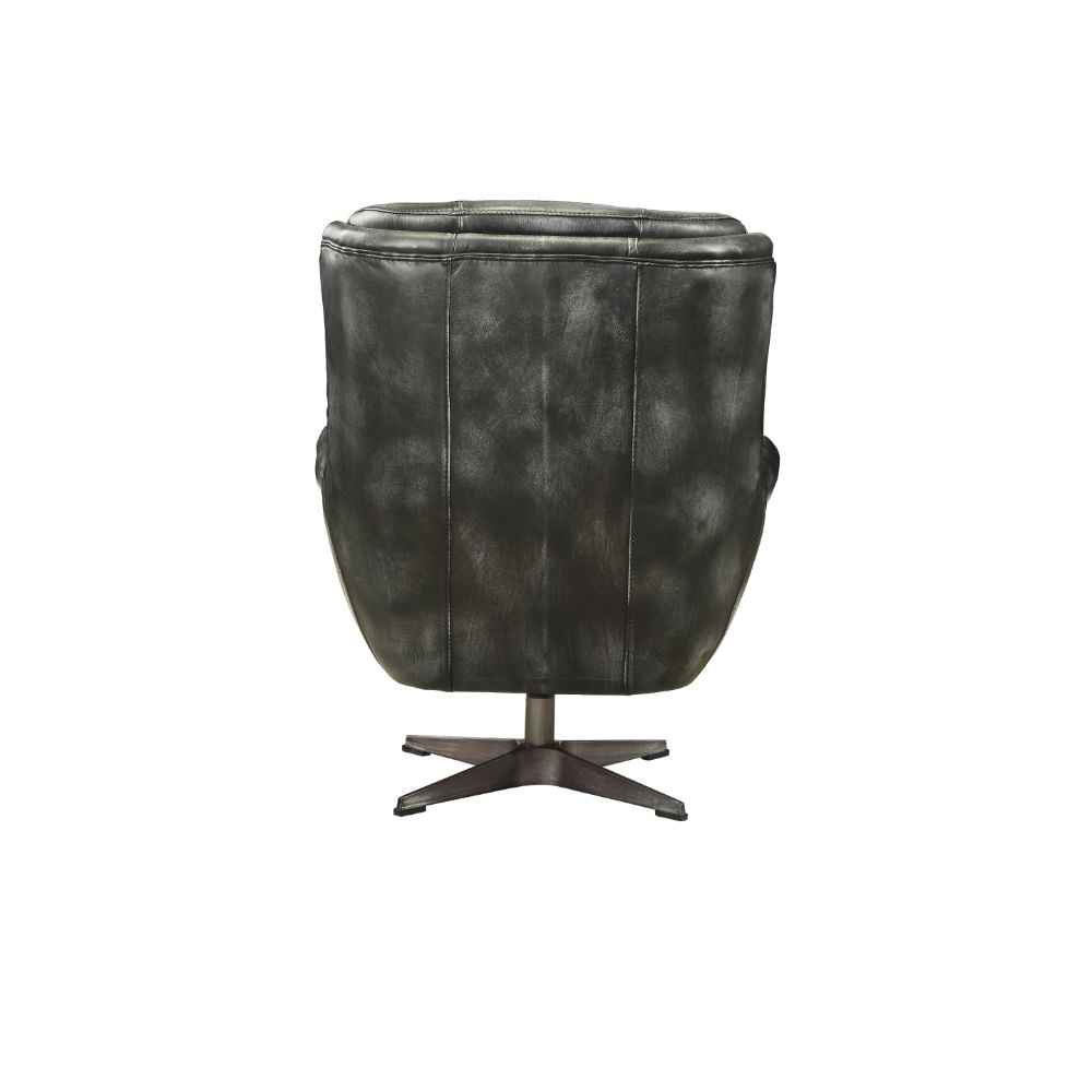 ACME - Asotin Accent Chair with Swivel in Vintage Black