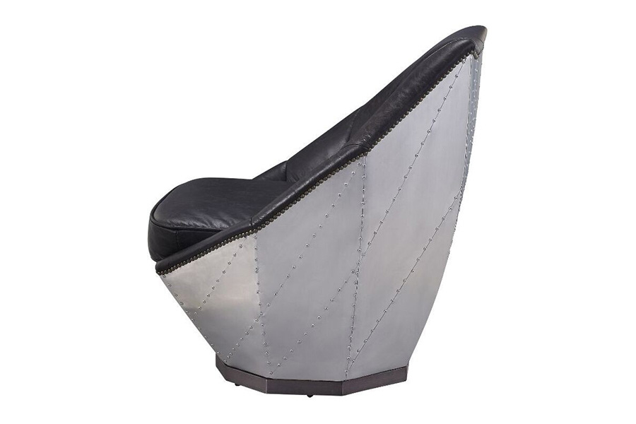 ACME - Brancaster Accent Chair in Distress Espresso/Aluminum