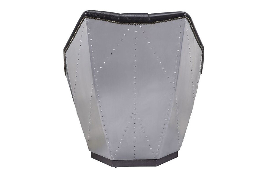 ACME - Brancaster Accent Chair in Distress Espresso/Aluminum
