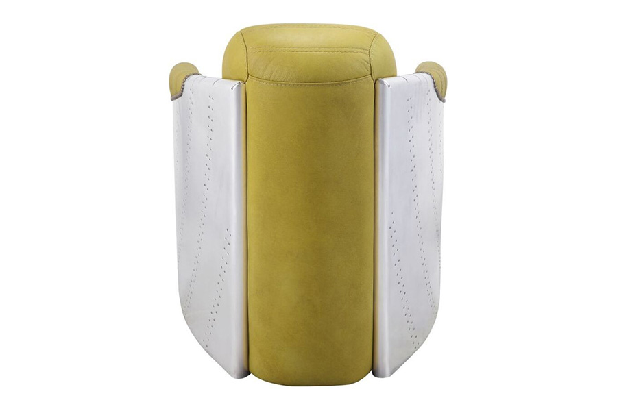 ACME - Brancaster Accent Chair in Yellow/Aluminum
