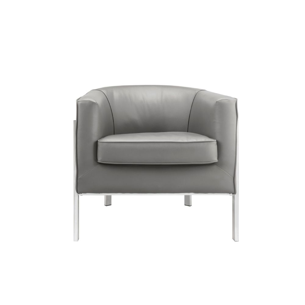 ACME - Tiarnan Accent Chair in Vintage Gray/Chrome