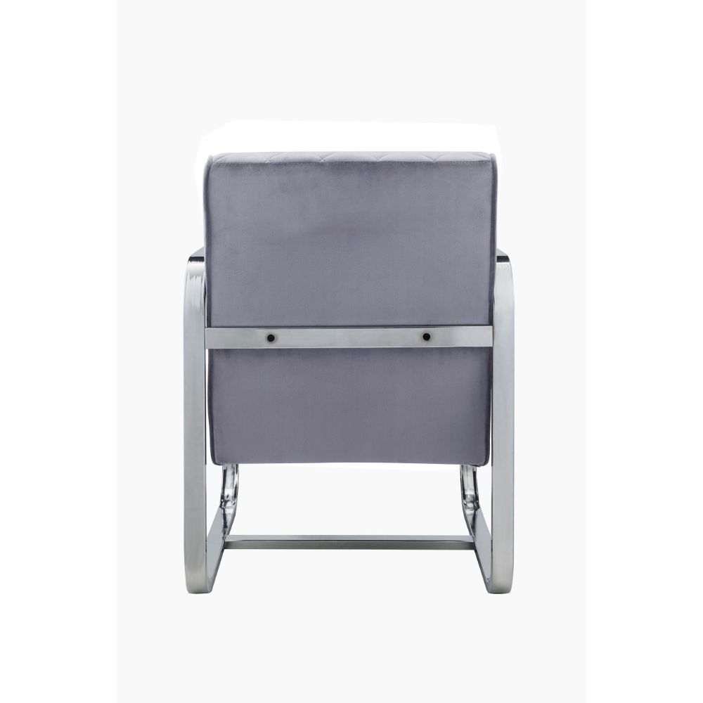 ACME Tasmine Accent Chair - Gray Velvet/Chrome
