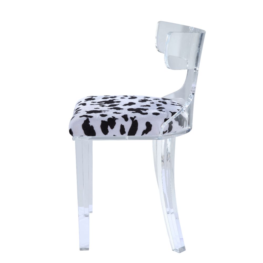 ACME Bradley Accent Chair - Spotted Velvet/Clear Acrylic