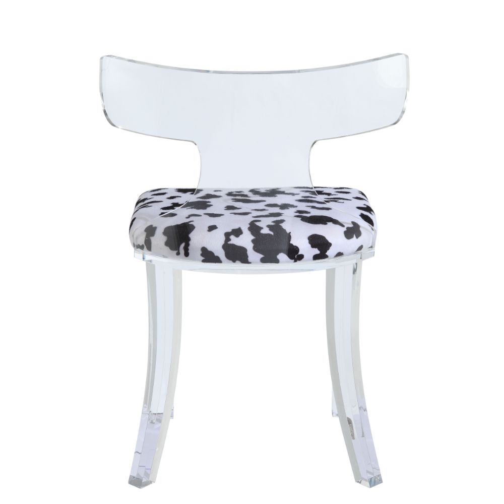 ACME Bradley Accent Chair - Spotted Velvet/Clear Acrylic