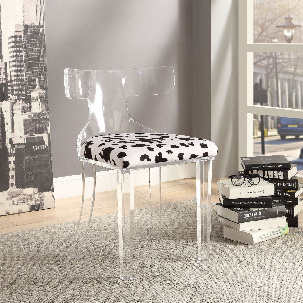 ACME Bradley Accent Chair - Spotted Velvet/Clear Acrylic
