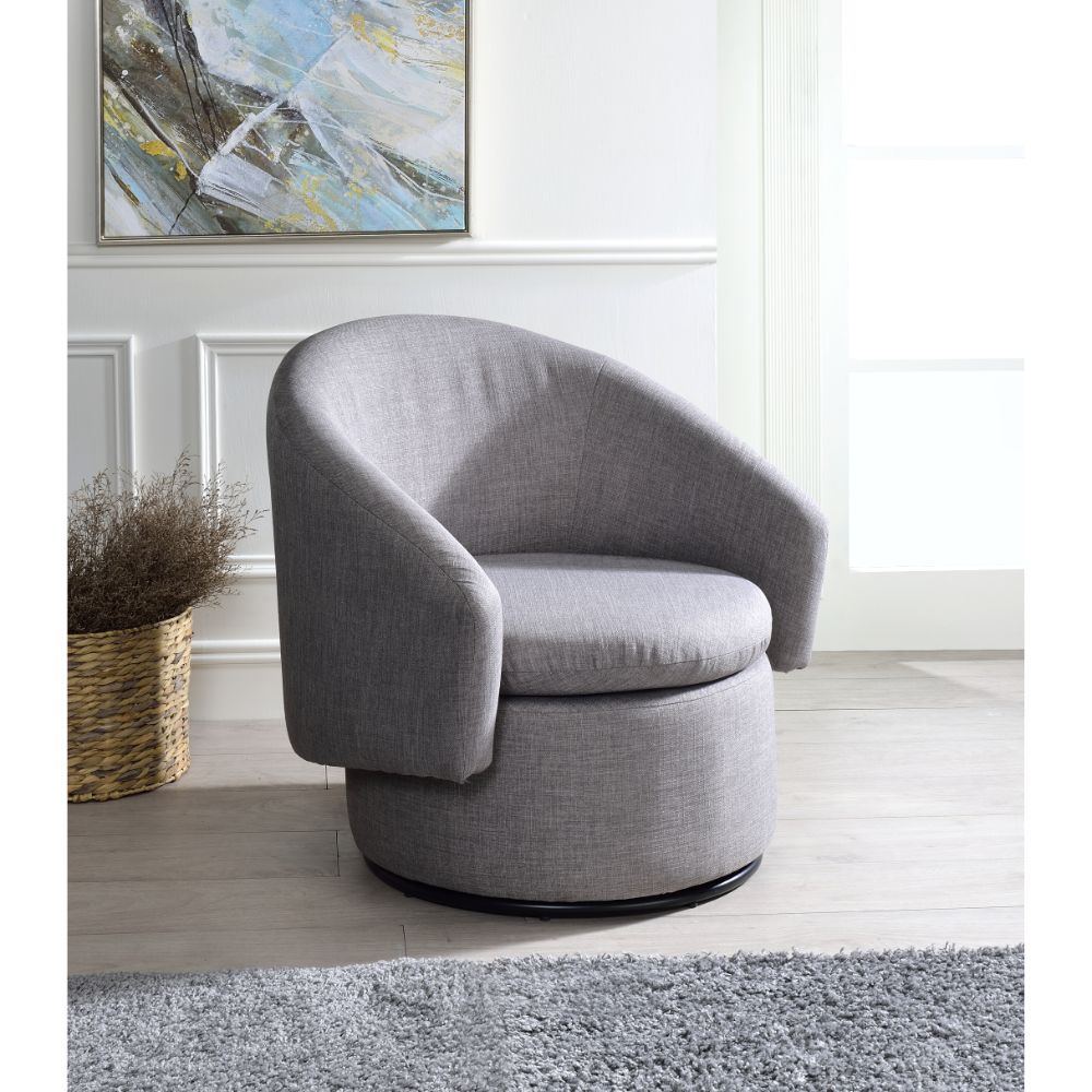 ACME - Joyner Accent Chair in Pebble Gray Linen