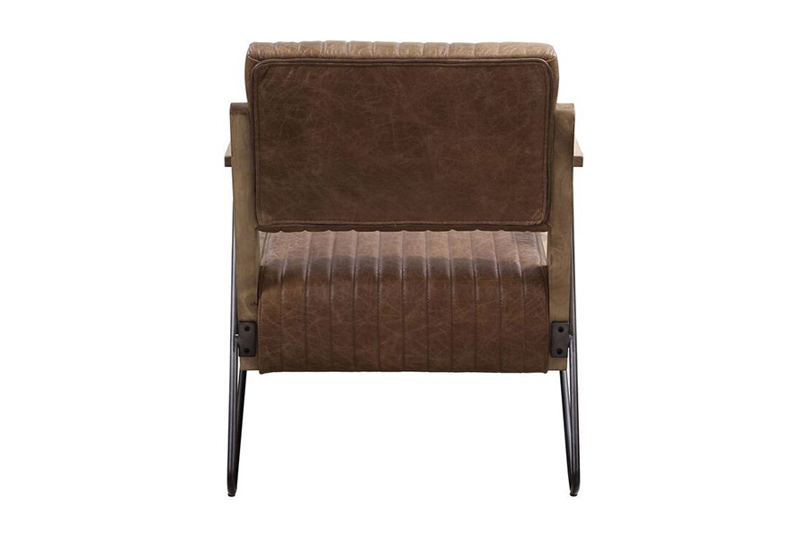 ACME - Eacnlz Accent Chair in Cocoa/Matt Iron