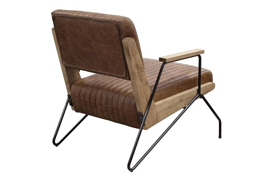 ACME - Eacnlz Accent Chair in Cocoa/Matt Iron