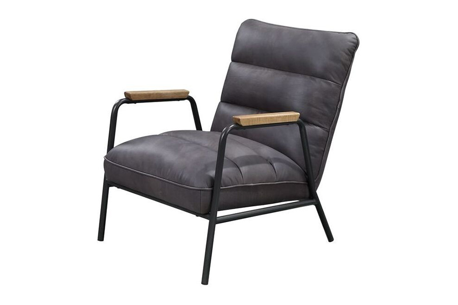 ACME - Nignu Accent Chair in Gray/Matt Iron