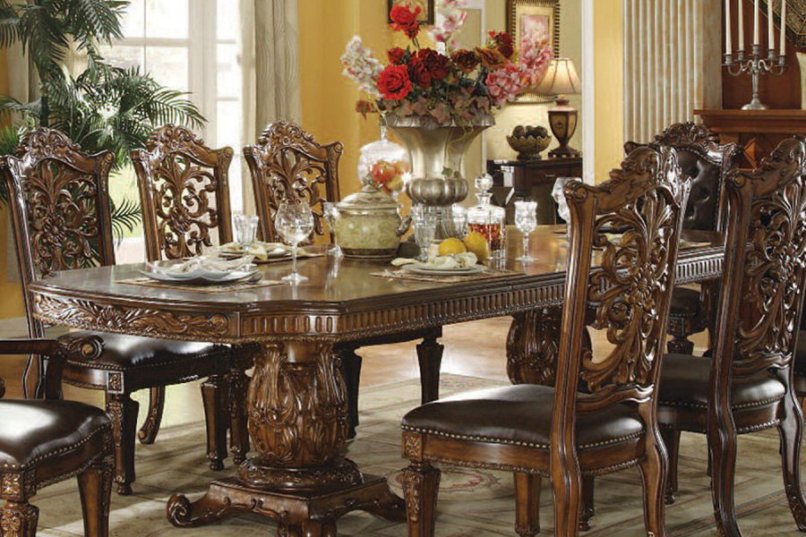 ACME - Vendome Double Pedestal Dining Table