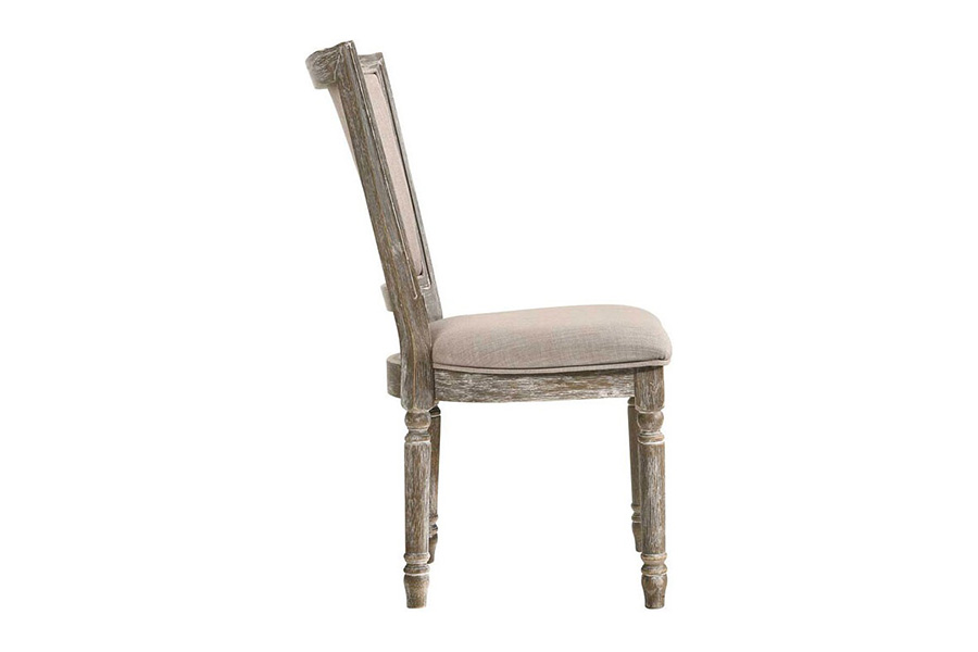 ACME - Gabrian Side Chair (Set-2) in Beige/Reclaimed Gray (60172)