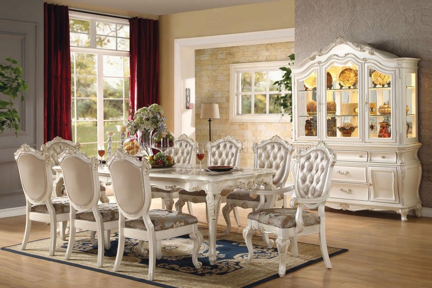 ACME Chantelle Side Chair (Set-2) - Rose Gold/Pearl White