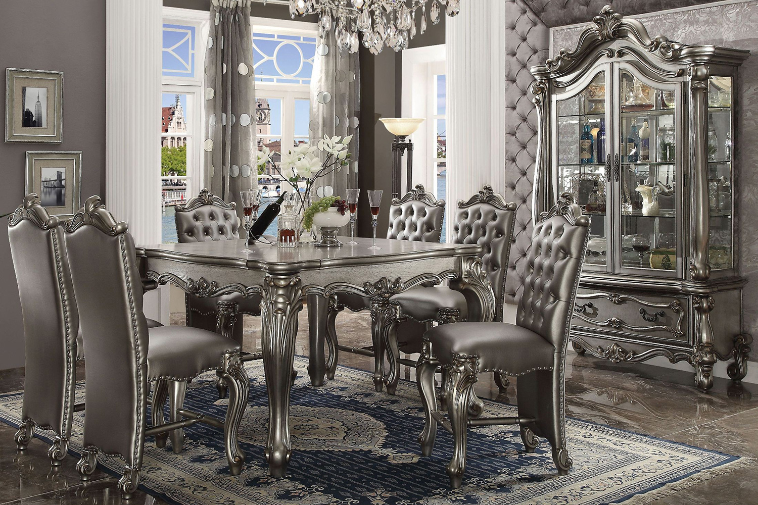 ACME - Versailles Curio in Antique Platinum