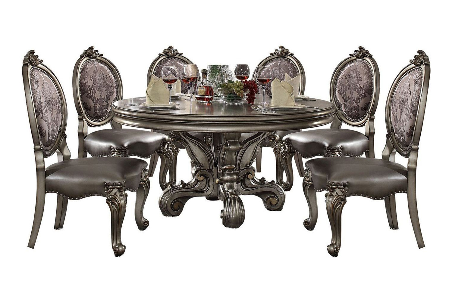 ACME - Versailles Dining Table in Antique Platinum