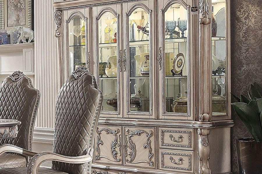 ACME Dresden Buffet & Hutch - Vintage Bone White